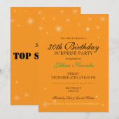 Verrassende Partij 30e Oranje Citrine Orbs Stars Kaart (Voorkant / Achterkant)