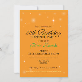 Verrassende Partij 30e Oranje Citrine Orbs Stars Kaart