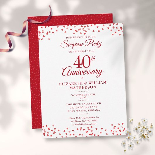 Verrassende Partij 40e Jubileum Ruby Heart Briefkaart