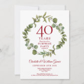 Verrassende Partij 40e Ruby Jubileum Greenery Kaart (Voorkant)