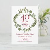 Verrassende Partij 40e Ruby Jubileum Greenery Kaart (Staand voorkant)
