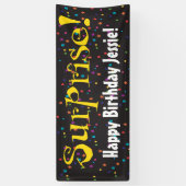 Verrassende partij met confetti spandoek (Verticaal)