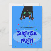 Verrassende partij Uitnodiging zwarte kat confetti (Voorkant)