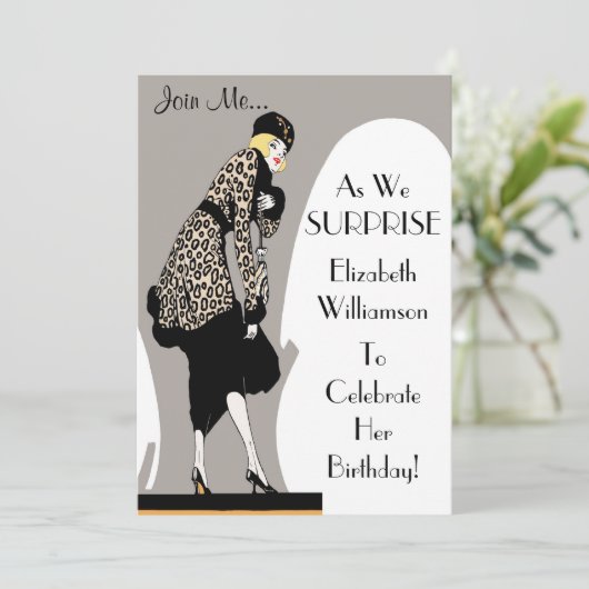 Verrassende partij! Uitnodigingen van de Elegant A (Staand voorkant)