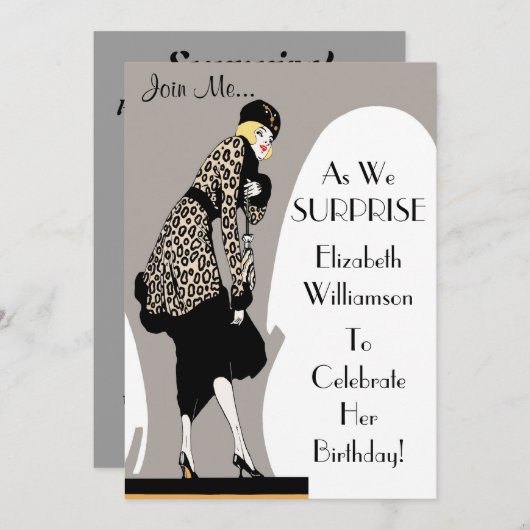 Verrassende partij! Uitnodigingen van de Elegant A (Voorkant / Achterkant)