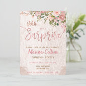 Verrassende partijuitnodiging, florale snaarlampen kaart (Staand voorkant)