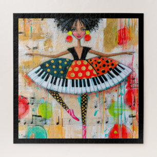 Verrassende pianotoetsen muziek ballerina legpuzzel