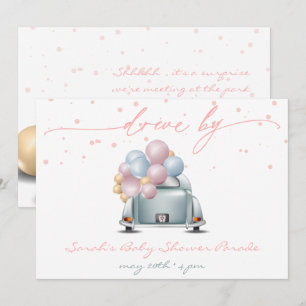 Verrassende roze Baby shower Celebratieparade Kaart