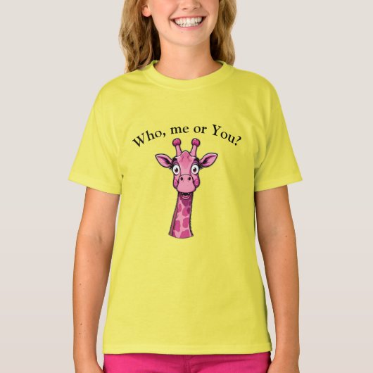 Verrassende roze Giraffe T-shirt (Voorkant)