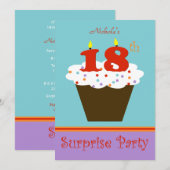 Verrassende uitnodiging van 18e verjaardag (Voorkant / Achterkant)