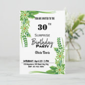 Verrassende uitnodiging van 30e verjaardag (Staand voorkant)
