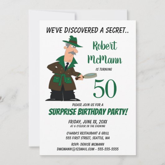 Verrassende uitnodiging van de 50e verjaardag - Ge (Voorkant)