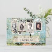 Verrassende uitnodiging van de 80e verjaardag van (Staand voorkant)