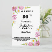 Verrassende uitnodiging van de 80e verjaardag van  (Staand voorkant)