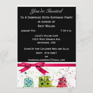 Verrassende uitnodiging van de 80e verjaardag van 