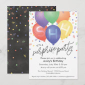 Verrassende uitnodiging van de Birthday Party met (Voorkant / Achterkant)