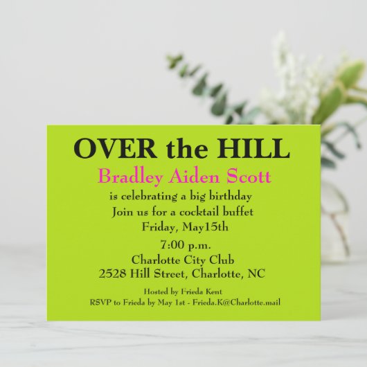 Verrassende uitnodiging voor verjaardagsfeest - ov (Staand voorkant)