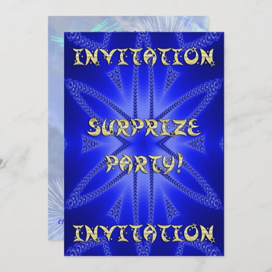 Verrassende uitnodiging voor verjaardagsfeestje (Voorkant / Achterkant)