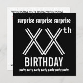 Verrassende verjaardag Aangepast jaar zwart wit Kaart (Voorkant / Achterkant)