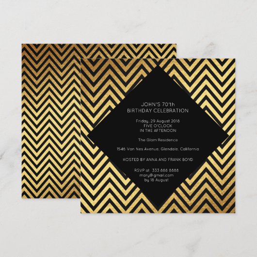 Verrassende verjaardag Art Deco Geometric Gold Kaart (Voorkant / Achterkant)