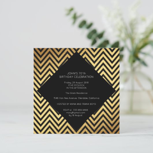 Verrassende verjaardag Art Deco Geometric Gold Kaart (Staand voorkant)