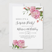 Verrassende verjaardag Pink Floral Kaart (Voorkant)