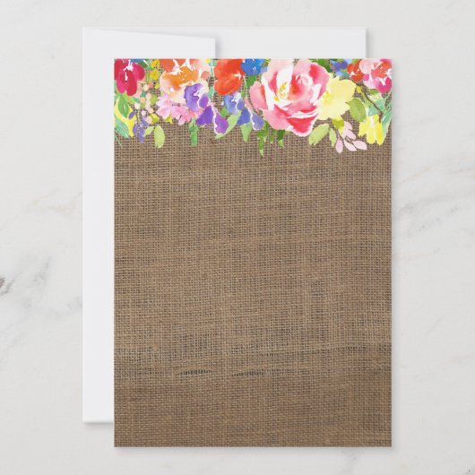 Verrassende verjaardagsfeest nodigt Lady, Spaans u Kaart (Achterkant)