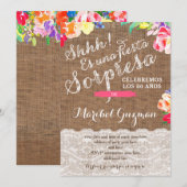 Verrassende verjaardagsfeest nodigt Lady, Spaans u Kaart (Voorkant / Achterkant)