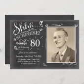 Verrassende verjaardagsuitnodiging 80 Chalkboard R Kaart (Voorkant / Achterkant)