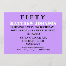 Verrassende vijftigste verjaardag uitnodiging