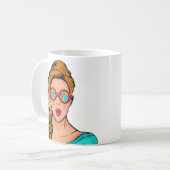 Verrassende vrouw koffiemok (Voorkant links)