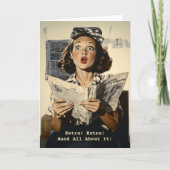 Verrassende vrouw leest krant (Voorkant)