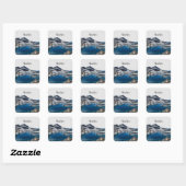 Verrassende Wasberen Vierkante Sticker (Vel)
