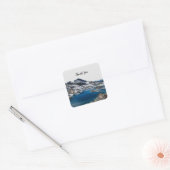 Verrassende Wasberen Vierkante Sticker (Envelop)