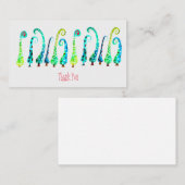 Verrassende waterverf kerstbomen notitiekaartje (Voorkant / Achterkant)