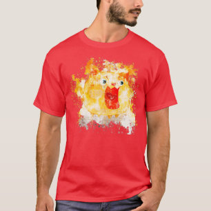 Verrassende waterverf van rode katten geschilderd t-shirt