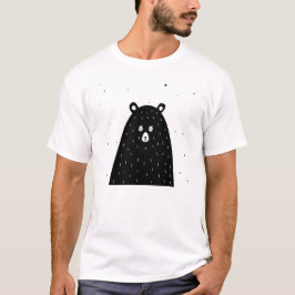 Verrassende zwarte cartoon Panda T-shirt