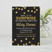 Verrassende zwarte en gouden Confetti - geboorte Kaart (Staand voorkant)