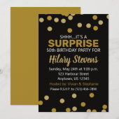 Verrassende zwarte en gouden Confetti - geboorte Kaart (Voorkant / Achterkant)