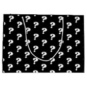 Verrassende zwarte en witte cadeautas met vraagtek (Achterkant)