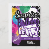 Verrassing 00e verjaardag met ballonnen in Paarse Kaart (Voorkant)