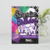 Verrassing 00e verjaardag met ballonnen in Paarse Kaart (Staand voorkant)