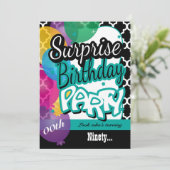 Verrassing 00e verjaardagsfeest met ballonnen in B Kaart (Staand voorkant)