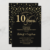 Verrassing 10e Jubileum - Black Gold Kaart (Voorkant / Achterkant)