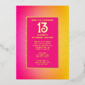 Verrassing 13e verjaardagsfeestje Bright Colors Bl Folie Uitnodiging (Voorkant)