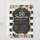 Verrassing 16e verjaardag uitnodiging vrouwen. Flo (Voorkant)