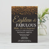 Verrassing 18e verjaardag 18 en fantastisch goud kaart (Staand voorkant)
