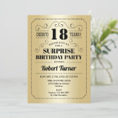 Verrassing 18e verjaardag - Goud Zwart Kaart (Staand voorkant)