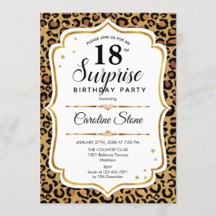 Verrassing 18e verjaardag - Leopard Gold White Kaart