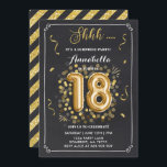 Verrassing 18e Verjaardag Uitnodiging Gouden Krijt<br><div class="desc">Verrassing 18e verjaardag uitnodiging. Alle design zijn © PIXEL PERFECTION PARTY LTD</div>